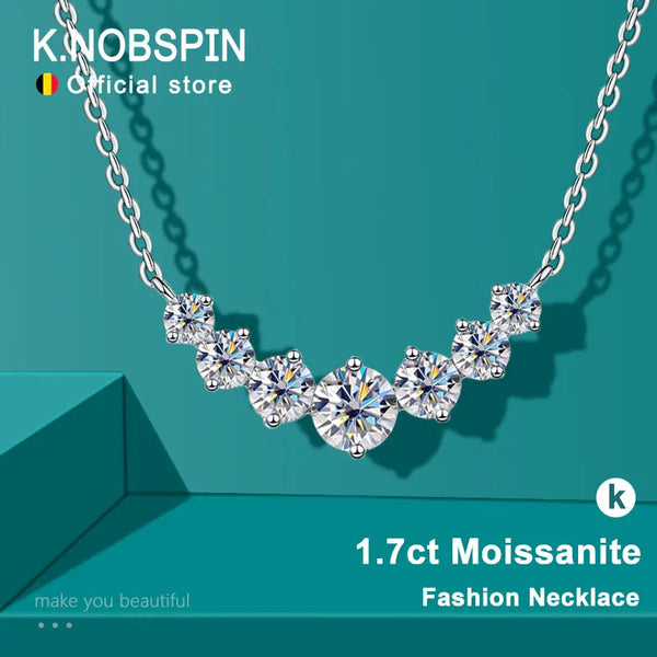 Moissanite Necklace for Woman Wedding Fine Jewely with Certificates 925 Sterling Sliver Plated 18K White Gold Necklace