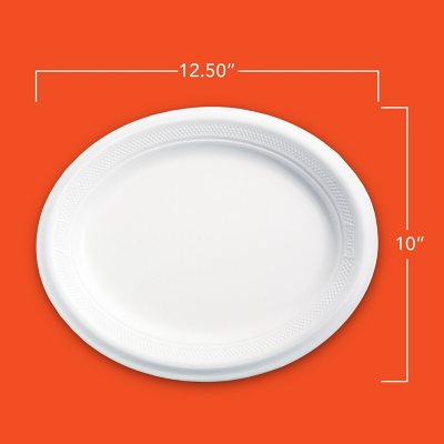 Hefty Supreme Foam Oval Platters, 12.5" X 10", 100 Ct.