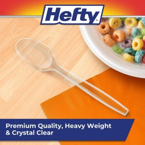 Hefty Clear Heavy-Weight Plastic Spoons 300 Ct.