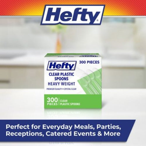 Hefty Clear Heavy-Weight Plastic Spoons 300 Ct.