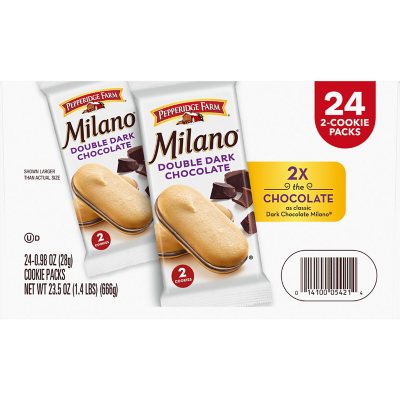 Milano Double Dark Chocolate Cookies 0.98 Oz., 24 Pk.