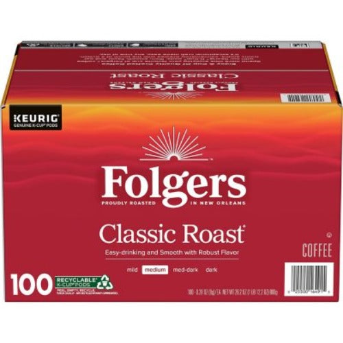 Folgers Classic Medium Roast K-Cup Coffee Pods 100 Ct.