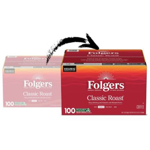 Folgers Classic Medium Roast K-Cup Coffee Pods 100 Ct.