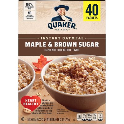 Quaker Instant Oatmeal, Maple Brown Sugar (60.6 Oz., 40 Pk.)