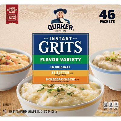 Quaker Instant Grits, Variety Pack (45.4 Oz., 46 Pk.)