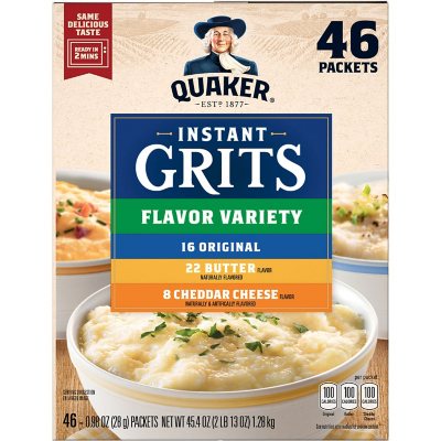 Quaker Instant Grits, Variety Pack (45.4 Oz., 46 Pk.)