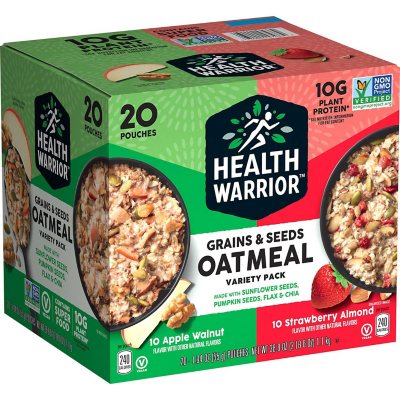 Health Warrior Grains & Seeds Oatmeal, Variety Pack, 20 Ct.