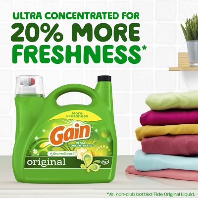 Gain Ultra Concentrated + Aroma Boost Laundry Detergent, Original Scent (208 Fl. Oz., 159 Loads)