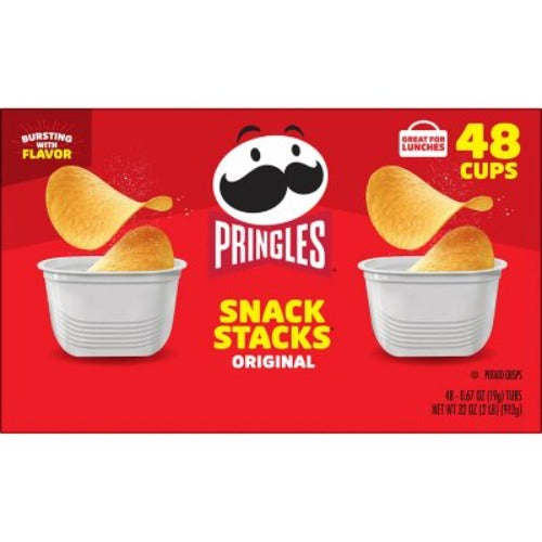 Pringles Snack Stacks Potato Crisps Chips, Original Flavor 0.67 Oz., 48 Ct.