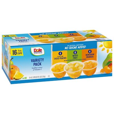 Dole No Sugar Added Mixed Fruit Variety Pack (4 Oz., 16 Pk.)