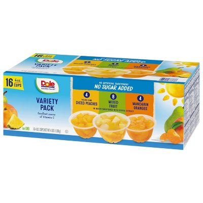 Dole No Sugar Added Mixed Fruit Variety Pack (4 Oz., 16 Pk.)