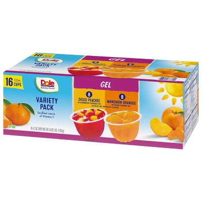 Dole Fruit Bowls in Gel Variety Pack (4.3 Oz., 16 Pk.)