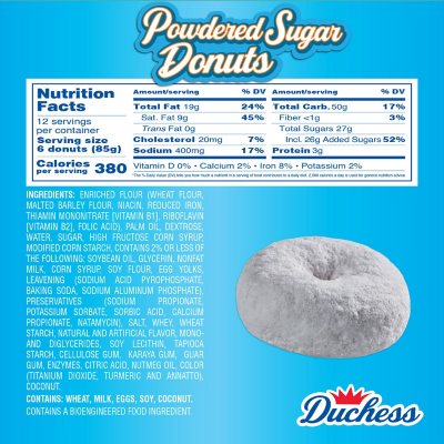 Duchess Mini Powdered Sugar Donuts (3 Oz., 12 Pk.)