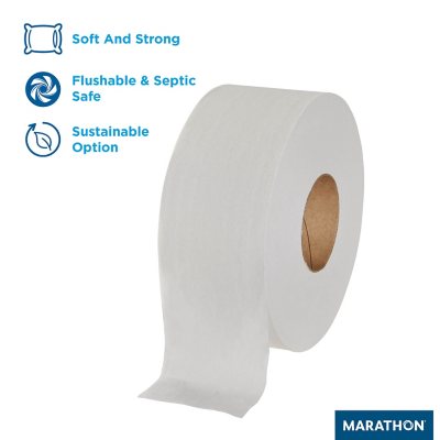 Marathon Jumbo Roll 2-Ply Toilet Paper, Septic Safe (1000 Ft./Roll, 6 Rolls)