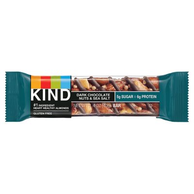 KIND Snack Bars Variety Pack, Dark Chocolate Nuts & Sea Salt and Peanut Butter Dark Chocolate (18 Ct.)