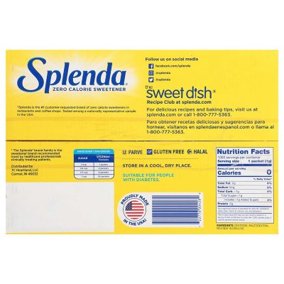 Splenda Zero Calorie Sweetener Packets (1,000 Ct.)