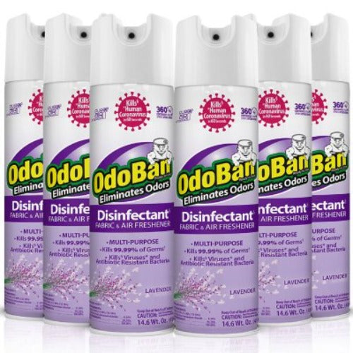 Odoban Disinfectant Spray, 14.6 Oz./Can, 6 Pk. (Choose Scent)