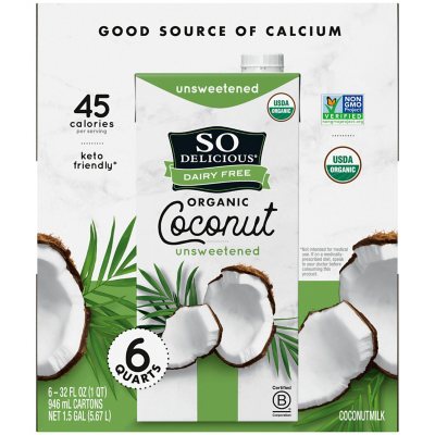 So Delicious Dairy Free Organic Coconut Milk Aseptic (32 Fl. Oz., 6 Pk.)