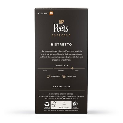 Peet'S Coffee Ristretto Intensity 10 Dark Roast Pods (50 Ct.)