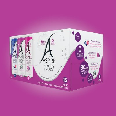 Aspire Healthy Energy Drinks Variety Pack (12 Fl. Oz., 15 Pk.)