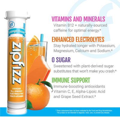 Zipfizz Energy Drink Mix, Orange Cream (20 Ct.)