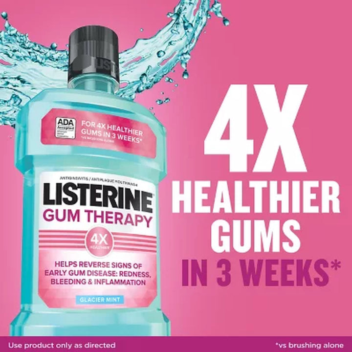 Listerine Gum Therapy Anti-Gingivitis Mouthwash, Glacier Mint, 1.5L, 2 Pk.
