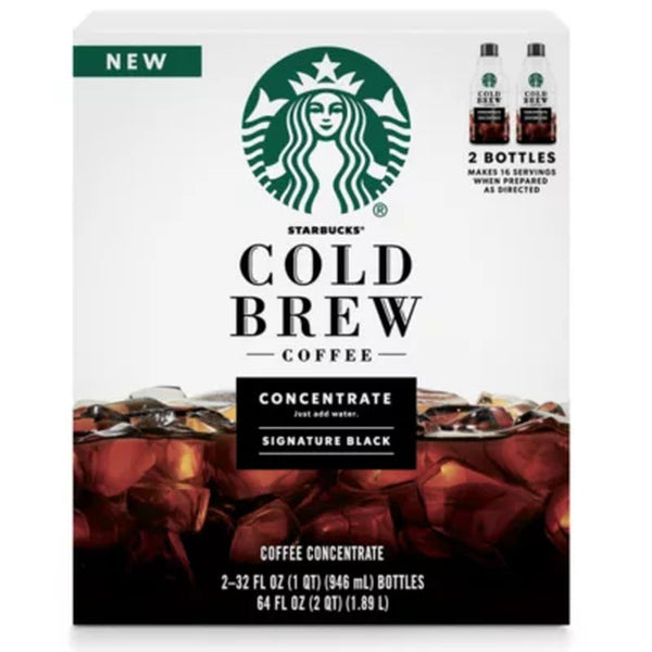 Starbucks Cold Brew Coffee Concentrates, Signature Black (64 Oz., 2 Pk.)