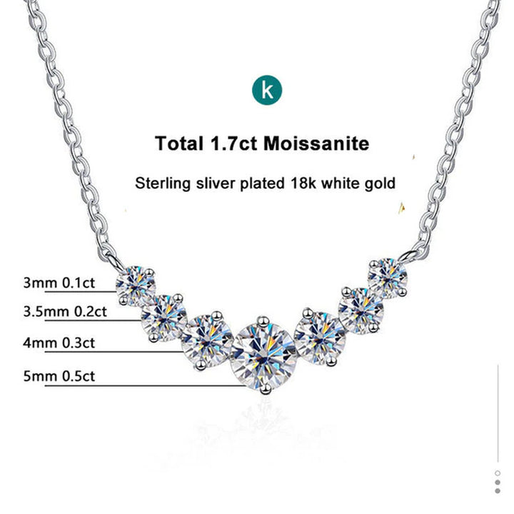 Moissanite Necklace for Woman Wedding Fine Jewely with Certificates 925 Sterling Sliver Plated 18K White Gold Necklace