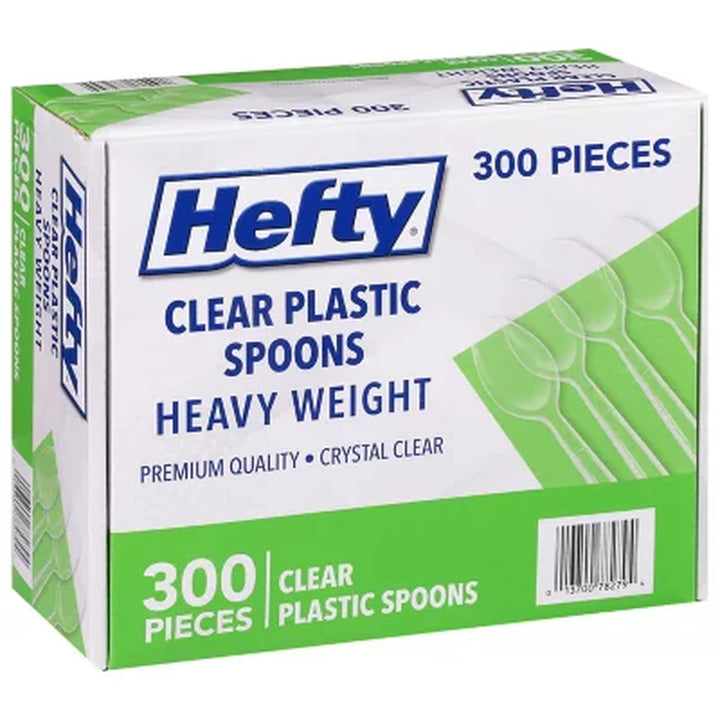 Hefty Clear Heavy-Weight Plastic Spoons 300 Ct.