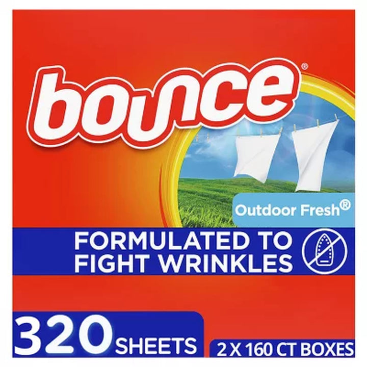 Bounce Fabric Softener Dryer Sheets, Outdoor Fresh, 320 Ct.