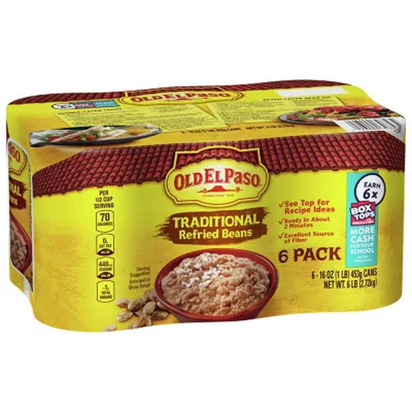 Old El Paso Traditional Refried Beans 16 Oz., 6 Pk.