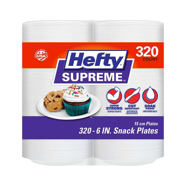 Hefty Supreme Foam Plates, 6" (320 Ct.)