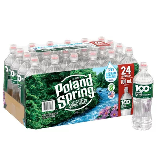 Poland Spring 100% Natural Spring Water 700 Ml, 24 Pk.