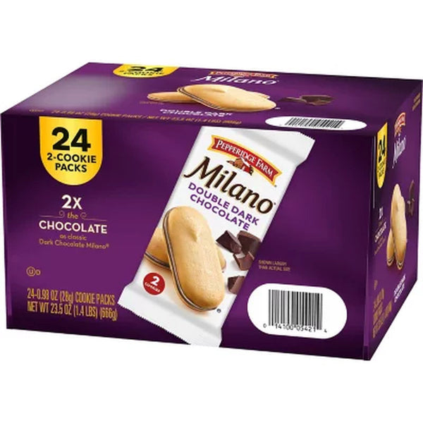 Milano Double Dark Chocolate Cookies 0.98 Oz., 24 Pk.