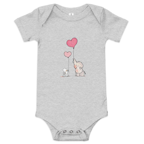Baby short sleeve one piece elephant with balloon