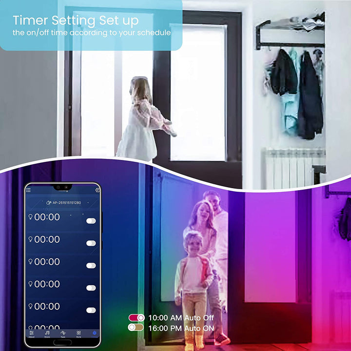 GUPUP 50 FT LED Strip Lights,Bluetooth LED Lights for Bedroom, Color Changing Light Strip with Music Sync, Phone Controller and IR Remote(App+Remote +Mic)