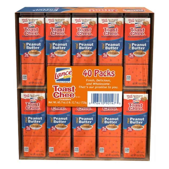 Lance Toastchee Peanut Butter Crackers, 1.52 Oz., 40 Pk.