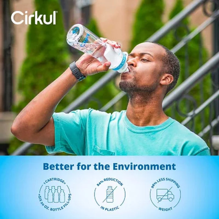 Cirkul 22-Oz. Plastic Water Bottle Starter Kit with Blue Lid + 6 Flavor Cartridges