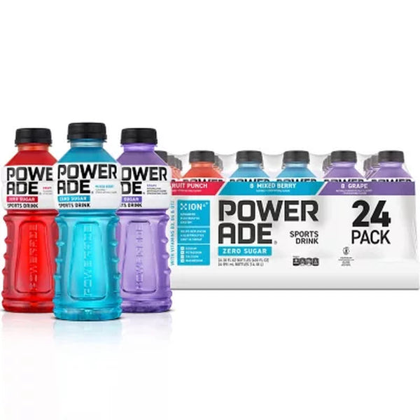 Powerade Zero Sports Drink Variety Pack 20 Fl. Oz., 24 Pk.