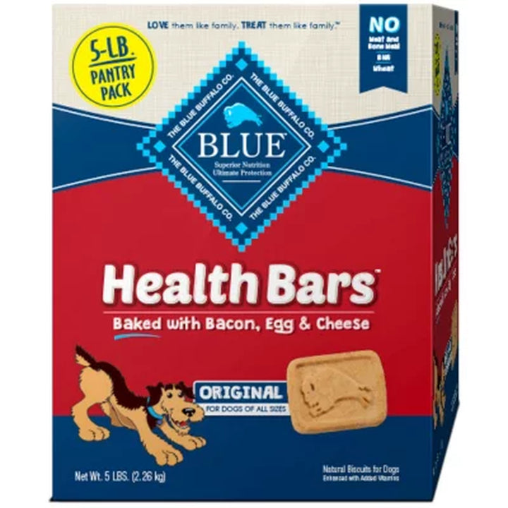 BLUE Buffalo Health Bars Crunchy Dog Treat Biscuits, Bacon, Egg & Cheese (5 Lbs.)