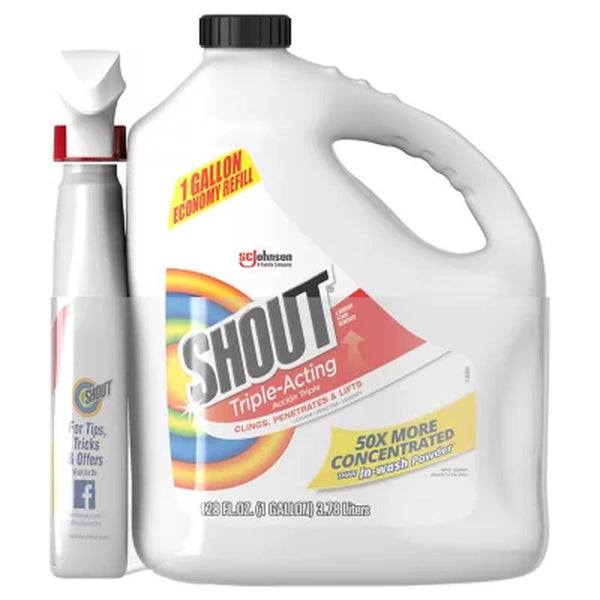 Shout Triple-Acting Laundry Stain Remover (128 Fl. Oz. Refill + 22 Fl. Oz. Trigger)