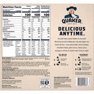 Quaker Instant Grits, Variety Pack (45.4 Oz., 46 Pk.)