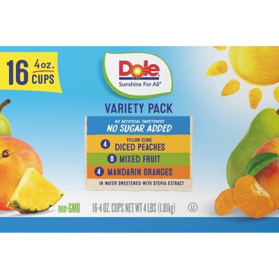 Dole No Sugar Added Mixed Fruit Variety Pack (4 Oz., 16 Pk.)