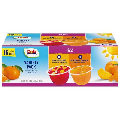 Dole Fruit Bowls in Gel Variety Pack (4.3 Oz., 16 Pk.)