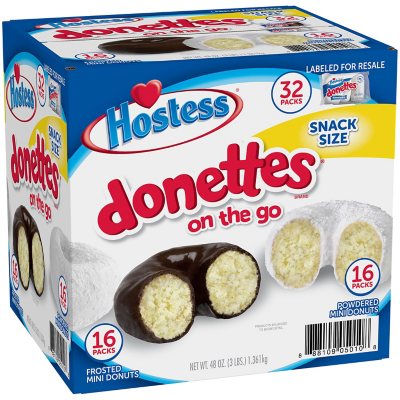 Hostess Mini Powdered & Frosted Chocolate Donettes (32 Pk.)