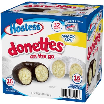 Hostess Mini Powdered & Frosted Chocolate Donettes (32 Pk.)