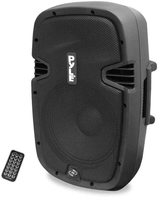 Powered Active PA System Loudspeaker Bluetooth W/ Microphone 8-Inch Bass Subwoofer Stage Speaker Monitor Built-In USB for MP3 Amplifier DJ Party Portable Sound Equipment Stereo Amp Sub Pyle PPHP837UB