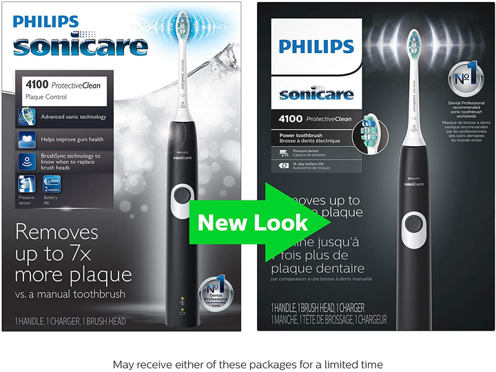 Philips Sonicare HX6810/50 ProtectiveClean 4100 Rechargeable Electric Toothbrush, Black