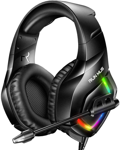 Gaming Headset PS4 Headset with 7.1 Surround Sound, Xbox One Headset with Noise Canceling Mic & RGB Light, Compatible w/ PS4, PS5, Xbox One(Adapter Needed), PC Laptop, Nintendo Switch, Mac