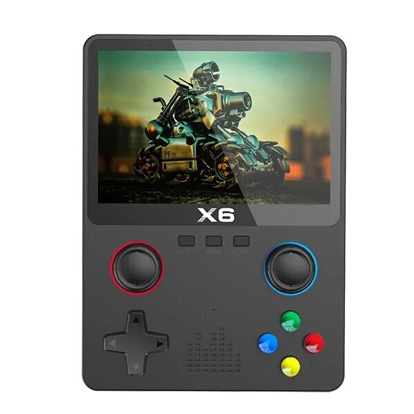 X6 3.5Inch IPS Screen Handheld Game Player Dual Joystick 11 Simulators GBA Video Game Console for Kids Gifts